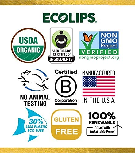 Eco Lips Organic Hemp Lip Balm with Beeswax, Coconut Oil, Vitamin E to Soothe Chapped Lips. 100% Plastic-Free Plant Pod Packaging (Vanilla, 6-Pack)