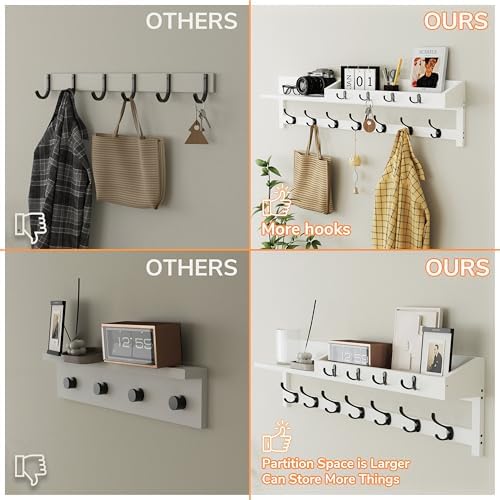 AMBIRD 35 inch Coat Rack Wall Mount, Extra Long Coat Hooks Wall Mount, Entryway - Image 4