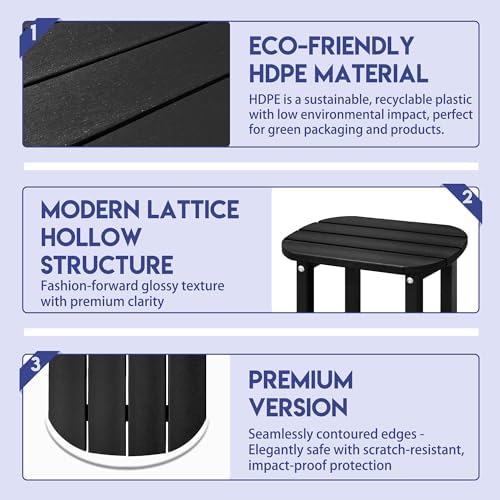 LZRS 2-Tier Patio Side Table, Heavy Duty HDPE Outdoor End Table - Image 5