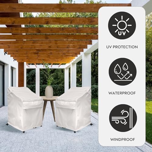 24D x 24W x 36H UV-proof Waterproof Furniture Patio Cover 800D white cream - Image 5