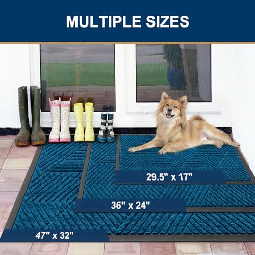 Smiry Front Door Mat Outside Entrance, Low Profile Rubber Doormat - Image 2