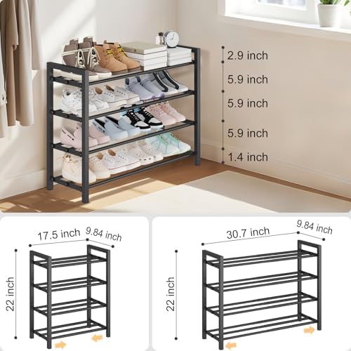 4-Tier Expandable Metal Shoe Rack - Image 2
