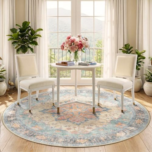 RELEANY Washable Area Rug, Round 5ft - Image 3