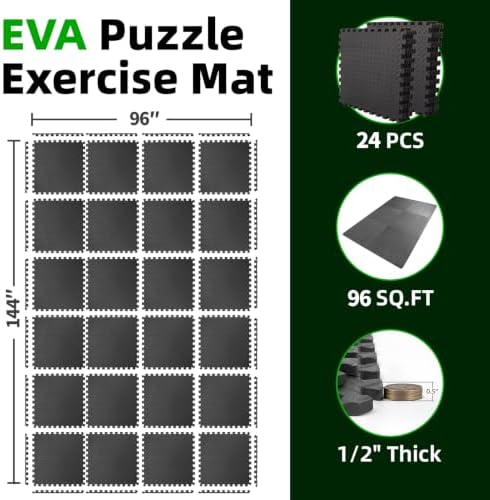 Art3d 24-Pack 24"x24" EVA Interlocking Exercise Mats, 96 Sq.Ft - Image 2