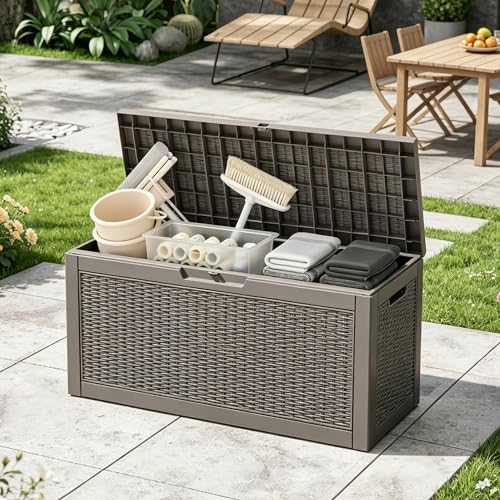 Outdoor Storage Box, Resin Deck Boxes Indoor and outdoor, Waterproof Storage - Image 6