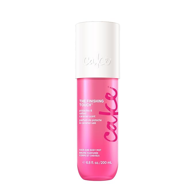 Cake Beauty Hair & Body Mist, The Finishing Touch - Pistachio & Salted Caramel Scent - Infused with Vitamin E & Argan Oil - For All Skin & Hair Types - 6.8 Fl Oz / 200 mL