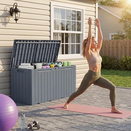 Devoko 100 Gallon Outdoor Storage Box, Waterproof Deck Box Lockable - Image 2