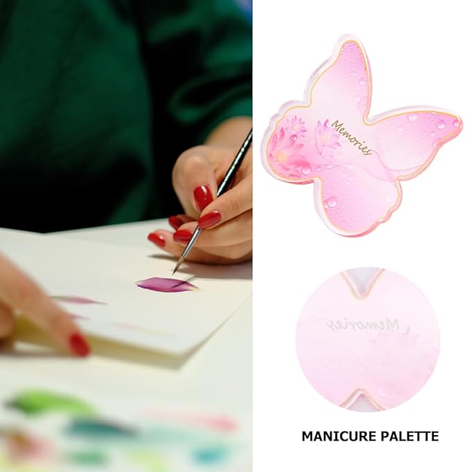 Resin Nail Art Palette: 2PCS Nail Art Palette Makeup Resin Mixing - Makeup Plate Nail Plates for Nail Art Nail Tip Holder Nail Art Display