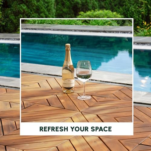 BEEFURNI Interlocking Acacia Wood Deck Tiles 12x12 - Image 2
