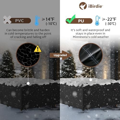 iBirdie Outdoor Table Patio Furniture Cover 100 x 64 inch, Waterproof - Image 3