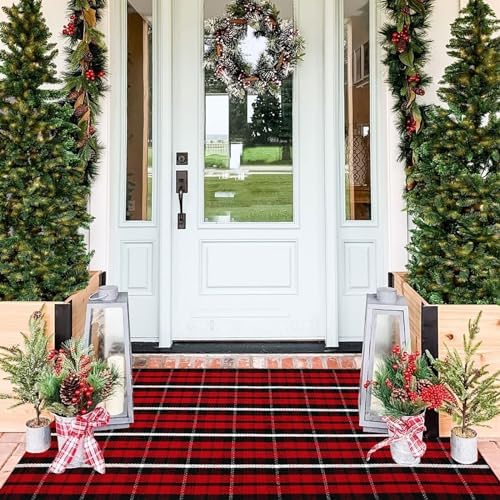 Buffalo Plaid Outdoor Rug, Layering Rug - Image 2