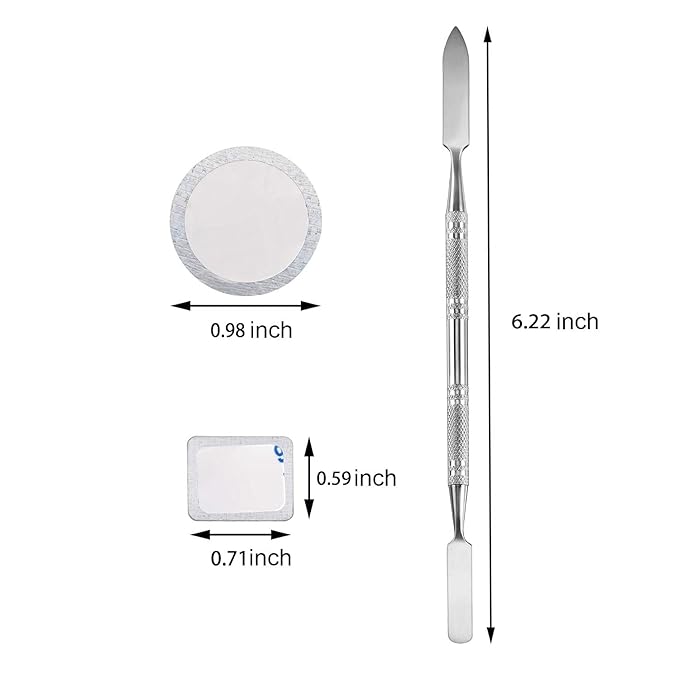 Strong 4-layers Empty magnetic palette book palette（White wood grain）+1pcs Makeup Depotting Spatula+50pcs Round Metal Stickers+50pcs Square Metal Stickers