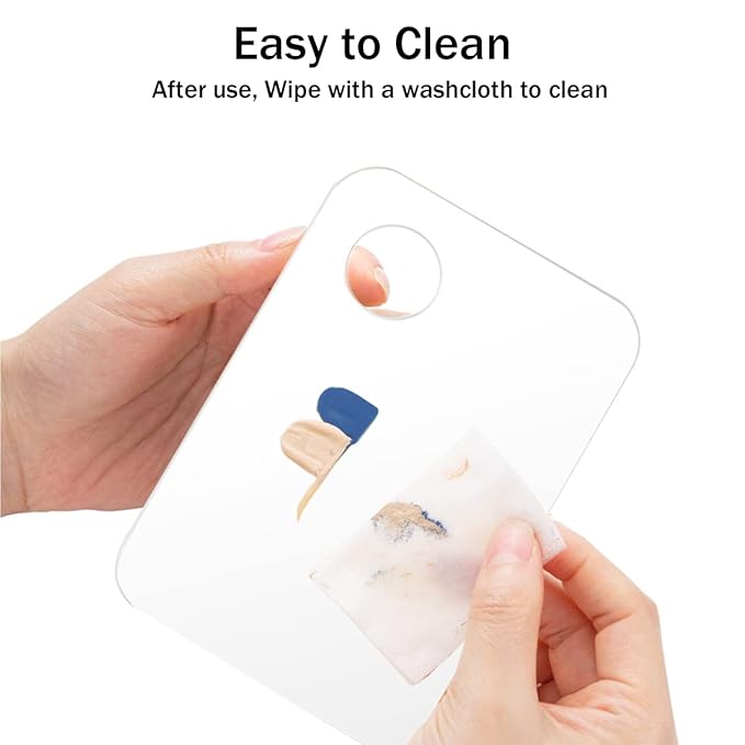 Acrylic Cosmetic Makeup Palette, 2 Pack Makeup Mixing Palette, Foundation Palette with Spatula Tool for Nail Art Eye Shadow Eyelash Makeup Professional Pigment Blending