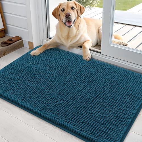 OLANLY Dog Door Mat for Muddy Paws 35x24, Super Absorbent Chenille Mud Mat by OLANLY