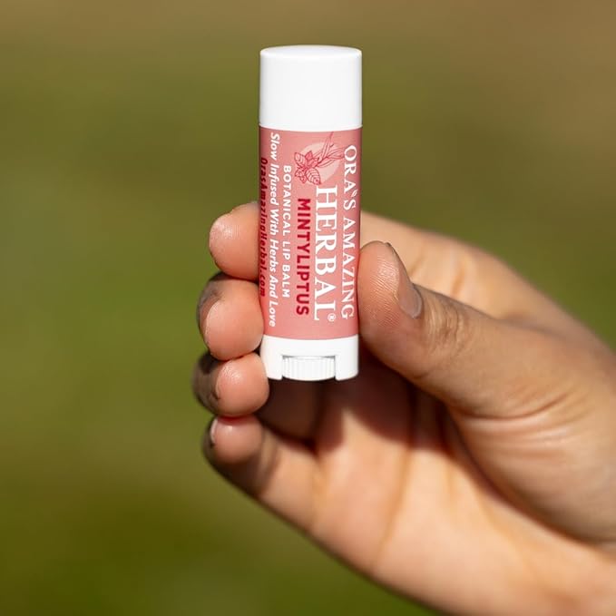 Natural Lip Balm, Herbal Infused, Mintyliptus Peppermint Eucalyptus, Calendula Lip Balm, Ora's Amazing Herbal