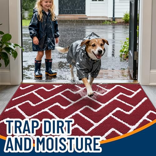 OLANLY Front Door Mat 32x20, Low-Profile Easy Clean Doormat - Image 2