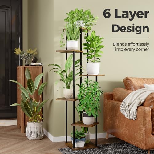 Bamworld Tall Plant Stand Indoor Corner Plant Shelf - Image 4