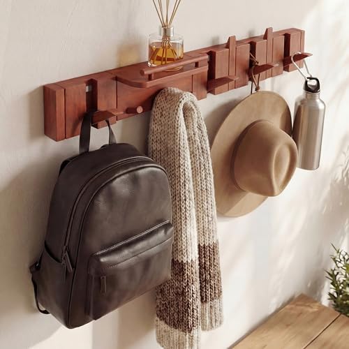 Mid Century Modern Wood Coat Rack Wall Mount - Image 4