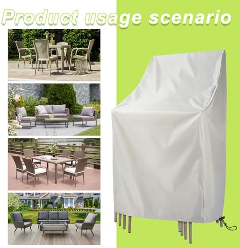 Waterproof Stackable Chair Covers, Uranshin Outdoor Patio Furniture Covers - Image 5
