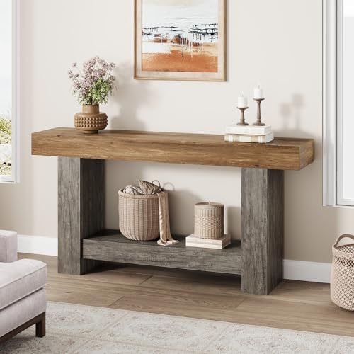 GarveeHome 63" Farmhouse 2-Tier Console Table - Image 3