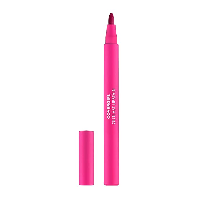 COVERGIRL Outlast, 15 Epic, Lipstain, Smooth Application, Precise Pen-Like Tip, Transfer-Proof, Satin Stained Finish, Vegan Formula, 0.06oz