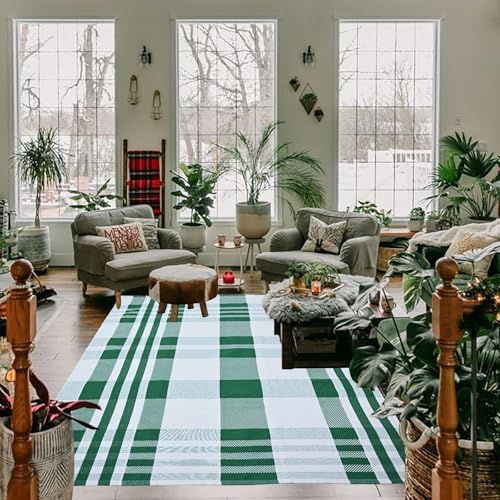 Christmas Plaid Outdoor Rug, Layering Rug - Image 4