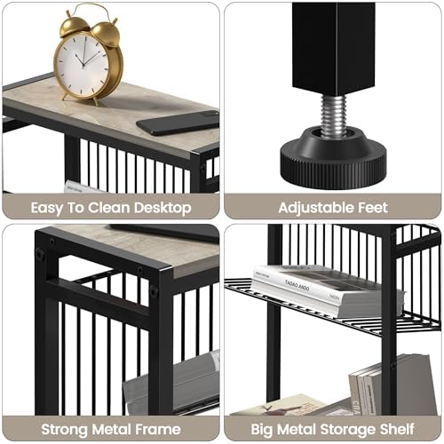 Small Side Table Set of 2 for Small Space, 3-Tier Narrow End Table - Image 6