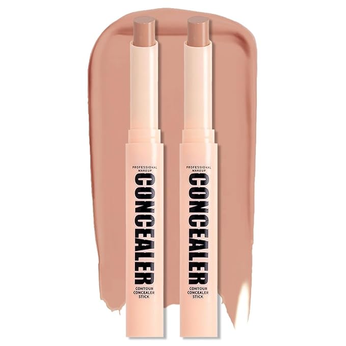 Kaely 2Pcs PROFESSIONAL MAKEUP Correcting Concealer Stick,Medium Coverage Concealer Crayon,under Eye Brightener Concealer for Dark Circles,corrector de ojeras,Lightweight,Vegan,07 DARK COFFEE