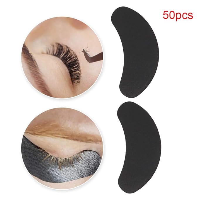 Under Eye Pads, 50 Pairs Eye Gel Pads, Eyelash Extension Pads for Eyelash Extensions Eye Mask Beauty Tool, Black