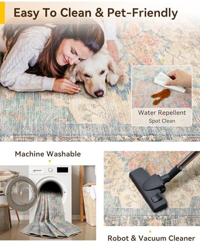 RELEANY Washable Area Rug, Square 4'x4' - Image 4