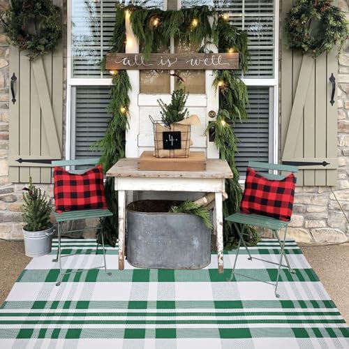Christmas Plaid Outdoor Rug, Layering Rug - Image 2