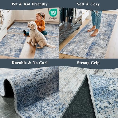 Kitchen Mats for Floor 3 Piece Set, Washable Non-Slip Farmhouse Kitchen Rugs - Image 4