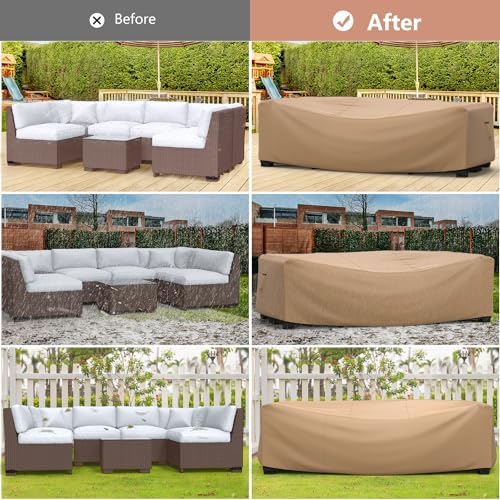 Mrrihand Outdoor Patio Furniture Covers Waterproof 74"Lx47"Wx28"H Brown - Image 7