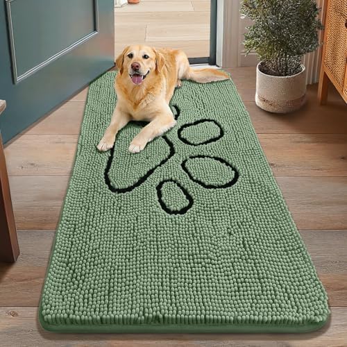 Smiry Dog Door Mat for Muddy Paws, Absorbent Non Slip Dirt Trapper by Smiry