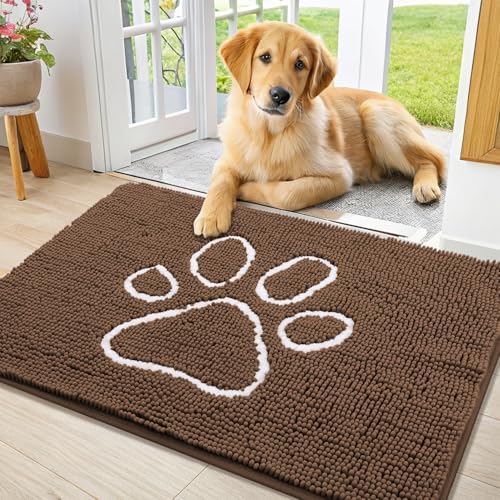 Smiry Dog Door Mat for Muddy Paws, Absorbent Non Slip Dirt Trapper by Smiry