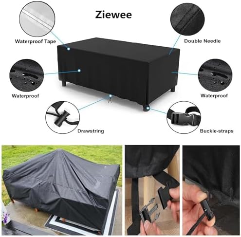 Patio Furniture Covers Outdoor Table Cover Waterproof Rectangular 420D Garden - Image 3