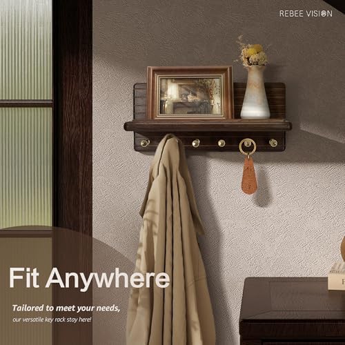 Rebee Vision Acacia Wood Key Holder Wall Mount - Image 5