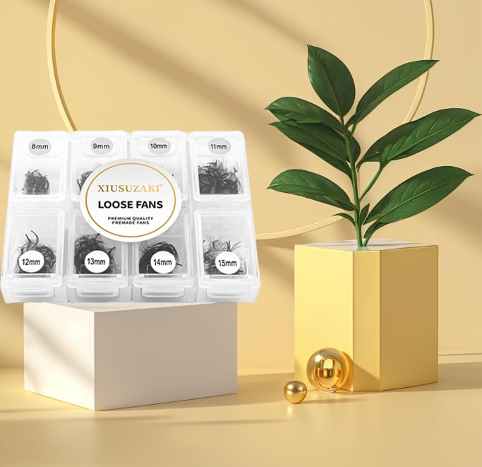 Premade Fans Eyelash Extensions 600 Fans 8D Premade Lash Fans Volume Lash Extensions 0.07 Thickness Eyelash Extension C Curl Mix 8-15mm Fluffy Soft Handmade Loose Fan(600Fans-8D-0.07-C,8-15mm)