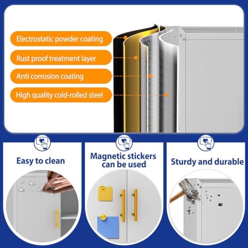 GAIOUS 35.6'' Tall Metal Garage Storage Cabinet - Image 7
