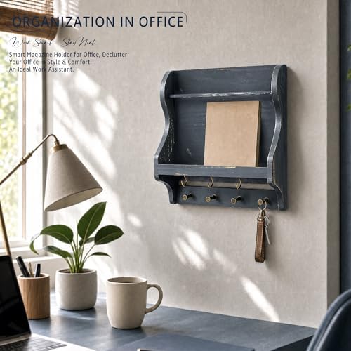 Pine Wood Mail Organizer Wall Mount - Image 3