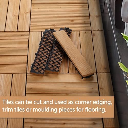 Yaheetech 11PCS Interlocking Deck Tiles Outdoor Patio Floor, Natural Wood - Image 6