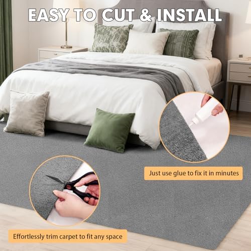 Grefinity Marine Carpet, 5 FT x 20 FT Smoke Gray Indoor Outdoor Carpet - Image 6