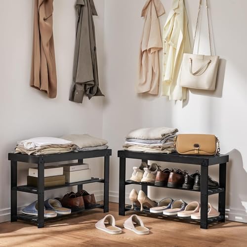 Pipishell 3 Tier Bamboo Shoe Rack Bench - Image 2
