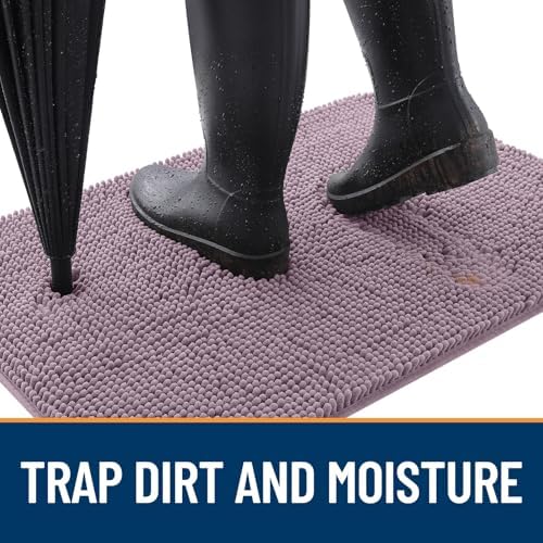 OLANLY Dog Door Mat for Muddy Paws 54x32, Super Absorbent Chenille Mud Mat - Image 2