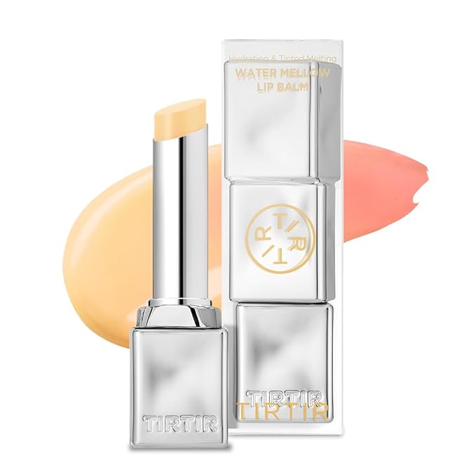 TIRTIR Water Mellow Lip Balm, 03 Peach Lemony, 0.11 Fl Oz – pH Color Changing Organic Korean Lip Care, Lightweight Deep Hydration Lip Moisturizer for Women Men, Paraben Free