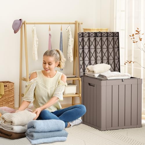 PatioZen 50 Gallon Resin Deck Box, Lockable Outdoor Storage Box - Image 7