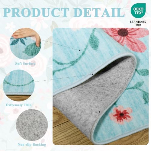 DUKINO 2x14 Runner Rug, Washable Long Kitchen Runner Rug Non Slip - Image 4