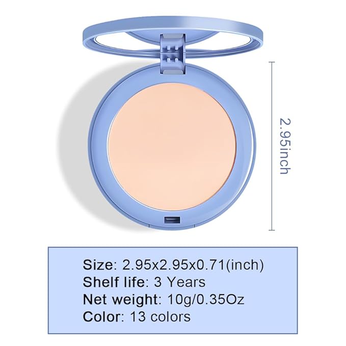 evpct Kaely Oil Control Pressed Face Powder, Get Smooth Flawless Fine Lines and Lightweight Finishing Foundation, Control Shine Long Lasting Waterproof Face Setting Powder Cosmetic, 04 Ivory