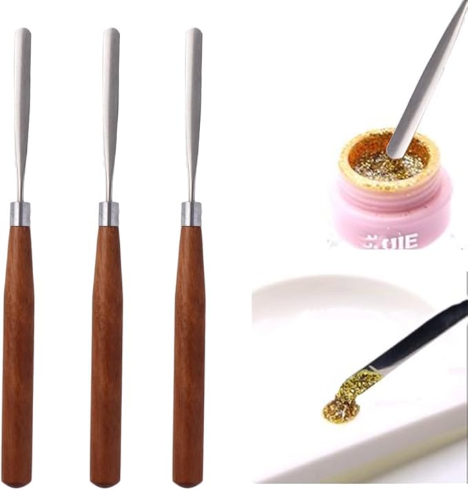 Stainless Steel Nail Art Spatula Cosmetic Makeup Palette Spatula Spoon Cream Stirring Rod Mixing Tool Manicure Accessories For Women