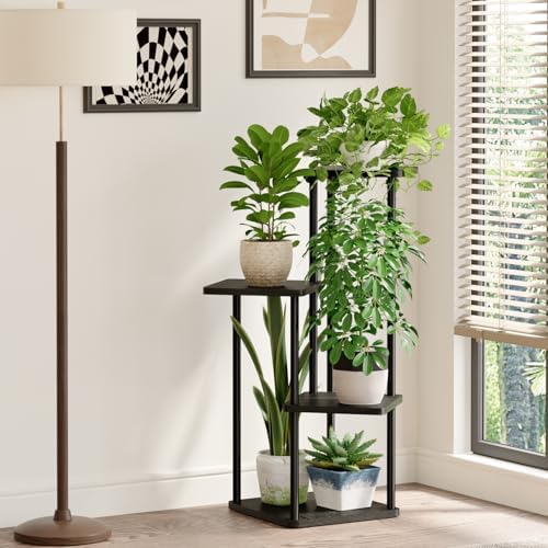 Bamworld Small Plant Stand Indoor Corner Metal Plant Shelf - Image 3